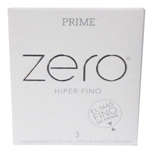 PRIME ZERO HIPER FINO X 3 PRESERVATIVO DE LATEX CAUCHO