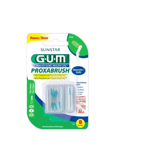 GUM PROXABRUSH REPUESTO CEPILLO INTERDENTAL 2 FINO CÓNICO 1.1 mm x8 un