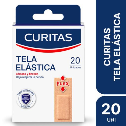 CURITAS APÓSITO ADHESIVO TELA ELÁSTICA FLEXIBLE x20 un.