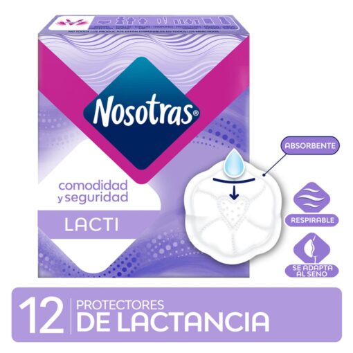 PROTECTORES MAMARIOS NOSOTRAS LACTI RESPIRABLE X 12 UNIDADES