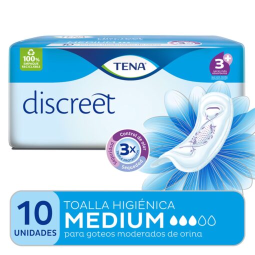 TENA TOALLA PARA INCONTINENCIA MEDIUM x10 un