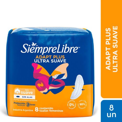 SIEMPRE LIBRE TOALLITAS FEMENINAS FIT SIN ALAS X 8 UNIDADES