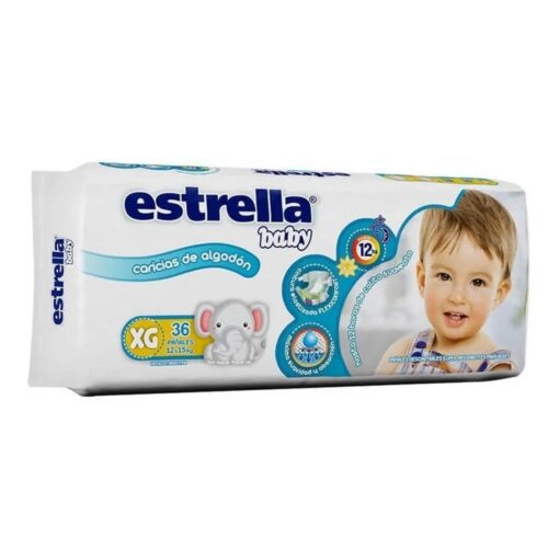 ESTRELLA BABY PAÑAL CARICIA DE ALGODÓN XG x36 un.