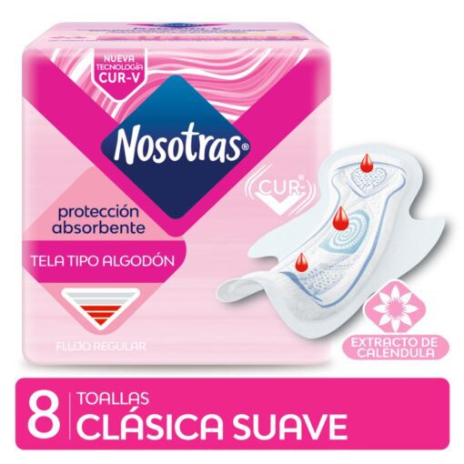 TOALLITAS FEMENINAS CLASICA SUAVE X 8