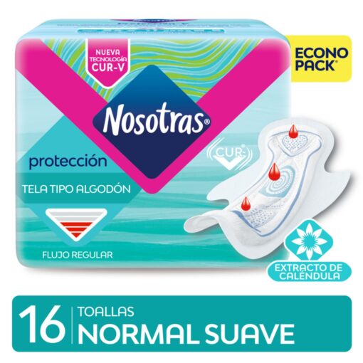 TOALLITAS FEMENINAS NOSOTRAS NORMAL X 16 UNIDADES