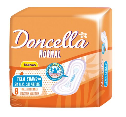 DONCELLA TOALLAS FEMENINA DELGADA SIN DESODORANTE X 8 UNIDADES