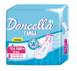 DONCELLA TOALLITAS FEMENINAS TANGA X 8 UNIDADES