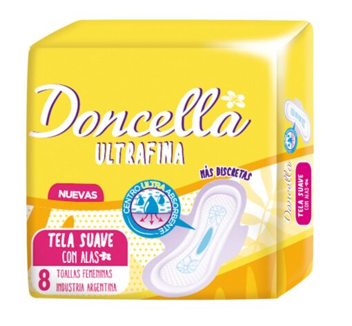 DONCELLA ULTRAFINA CON ALAS TOALLAS X 8 UNIDADES