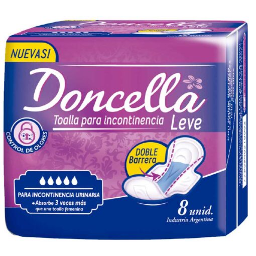 DONCELLA TOALLITA INCONTINENCIA LEVE X 8 UNIDADES