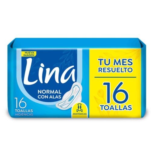 LINA TOALLITAS NORMALES CON ALAS X 16 UNIDADES