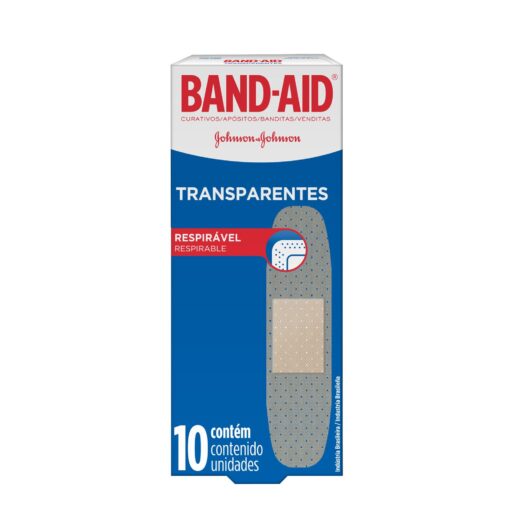 BAND AID APÓSITO TRANSPARENTE X 10 UNIDADES